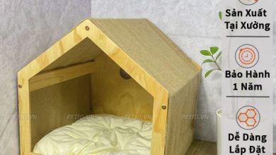 Nhà cho chó poodle khung gỗ bọc vải thoáng mát