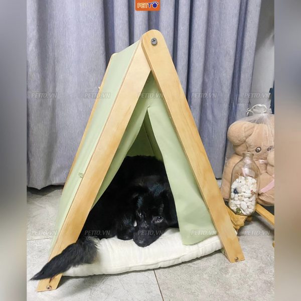 Nhà lều cho chó poodle bọc vải xinh xắn